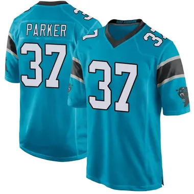 AJ Parker Men's Game Blue Carolina Panthers Alternate Jersey