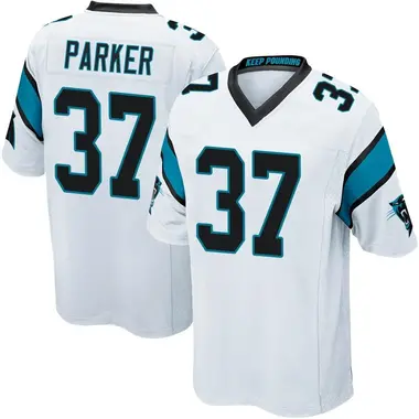 AJ Parker Men's Game White Carolina Panthers Jersey