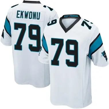 Ikem Ekwonu Men's Game White Carolina Panthers Jersey