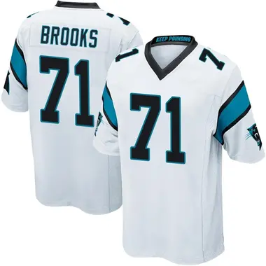 Mason Brooks Men's Game White Carolina Panthers Jersey