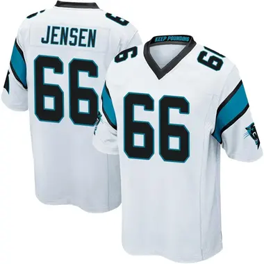 Nash Jensen Men's Game White Carolina Panthers Jersey